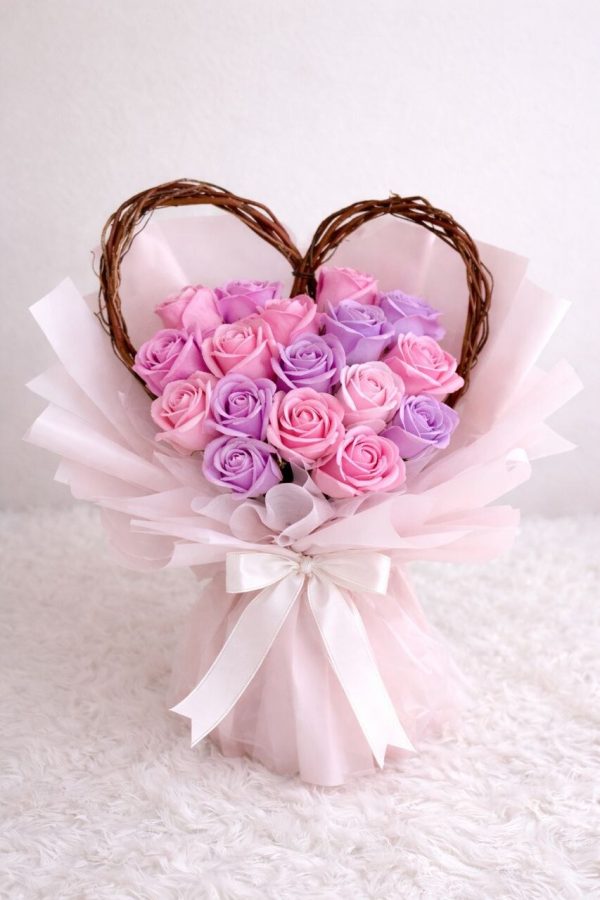 Soap Rose Heart Bouquet