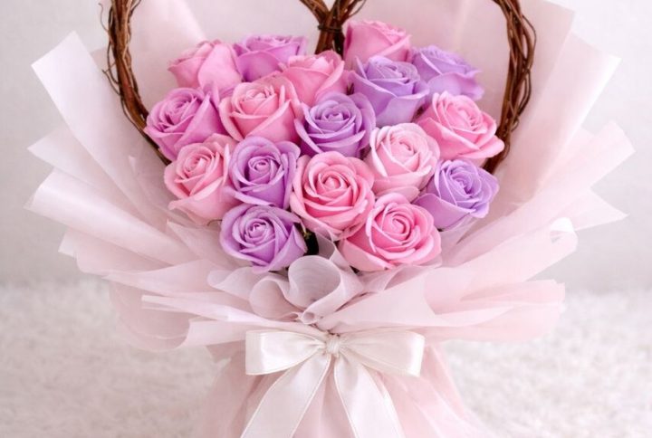 Soap Rose Heart Bouquet